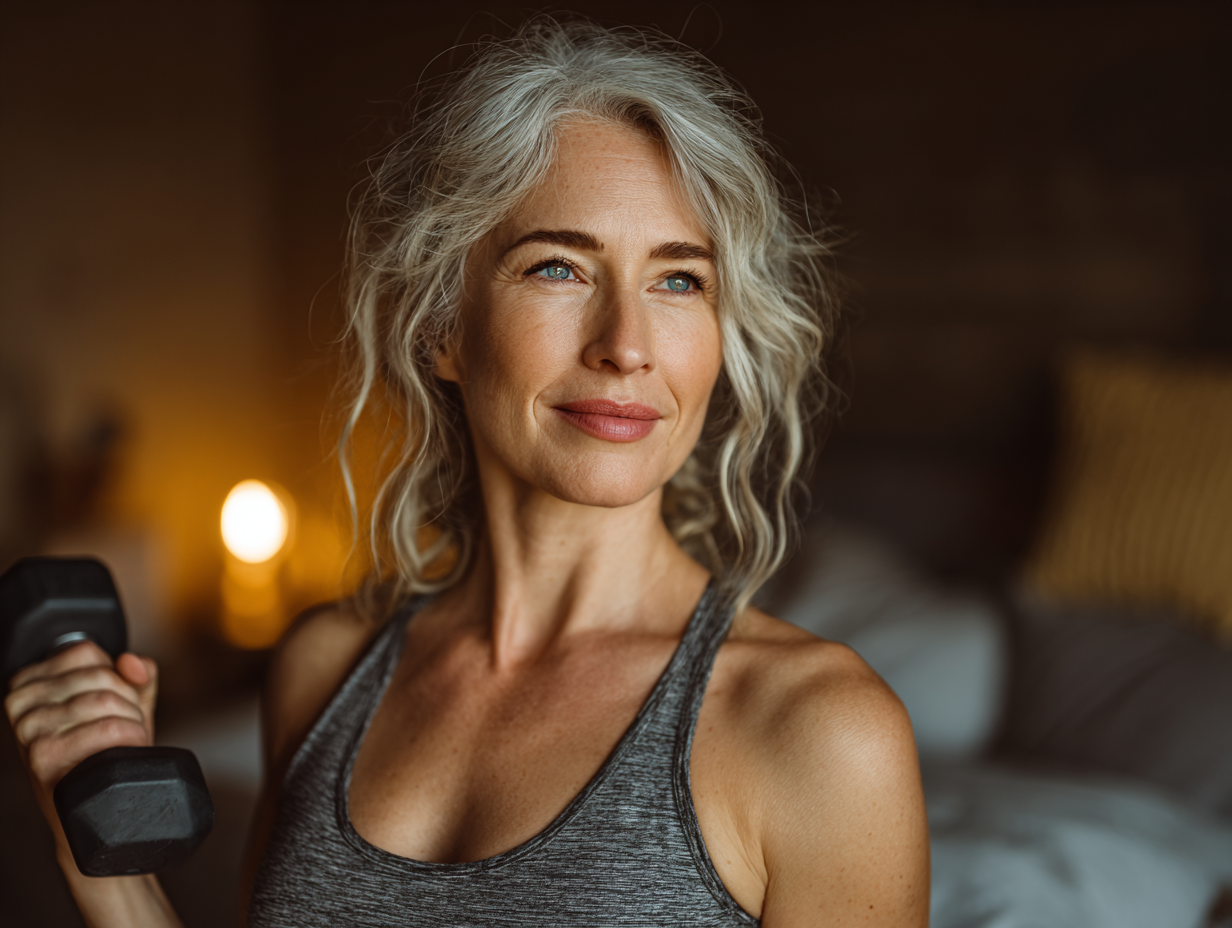 Група възрастни хора правят упражнения сред природата